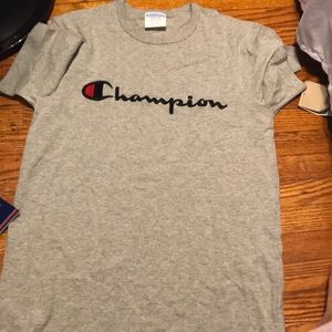 Embroidered champion shirt grey. New with tags.